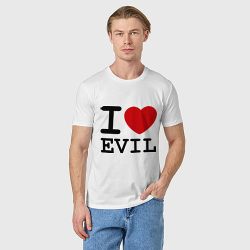 Мужская футболка I love evil / Белый – фото 3