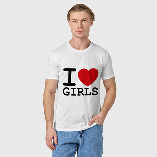 Мужская футболка I love girls / Белый – фото 3
