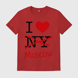 Футболка хлопковая мужская I love Moscow, цвет: красный
