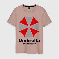 Футболка хлопковая мужская Umbrella corporation, цвет: пыльно-розовый
