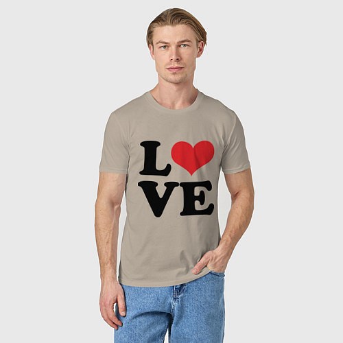 Мужская футболка Real Love / Миндальный – фото 3