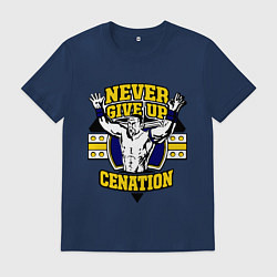 Футболка хлопковая мужская Never Give Up: Cenation, цвет: тёмно-синий