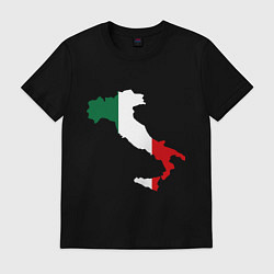 Футболка хлопковая мужская Италия (Italy), цвет: черный