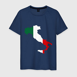 Футболка хлопковая мужская Италия (Italy) цвета тёмно-синий — фото 1