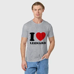 Футболка хлопковая мужская I Love Leonard, цвет: меланж — фото 2
