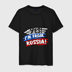 Футболка хлопковая мужская I am from Russia, цвет: черный