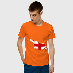 Футболка хлопковая мужская Грузия (Georgia) цвета оранжевый — фото 2