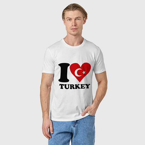 Мужская футболка I love turkey / Белый – фото 3