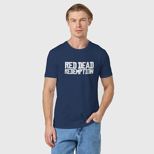 Мужская футболка RDR / Тёмно-синий – фото 3