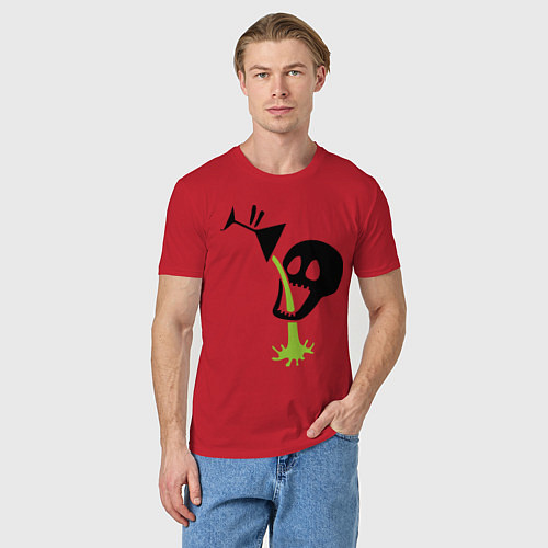 Мужская футболка Череп с бокалом / Красный – фото 3