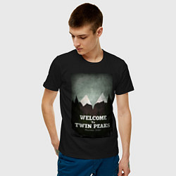 Футболка хлопковая мужская Welcome to Twin Peaks, цвет: черный — фото 2