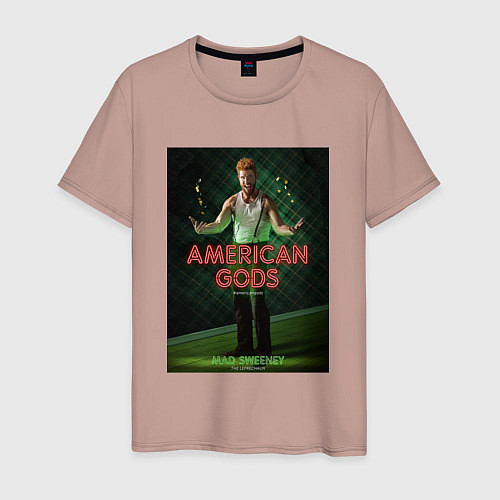 Мужская футболка American Gods: Mad Sweeney / Пыльно-розовый – фото 1