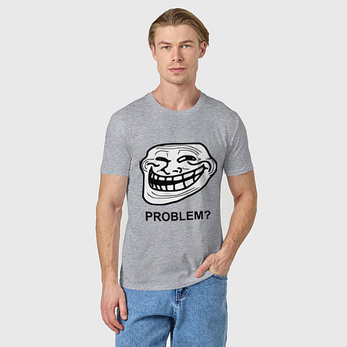 Мужская футболка Trollface. Problem? Проблемы? / Меланж – фото 3