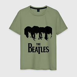 Футболка хлопковая мужская The Beatles: Faces, цвет: авокадо
