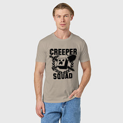 Футболка хлопковая мужская Creeper Squad, цвет: миндальный — фото 2