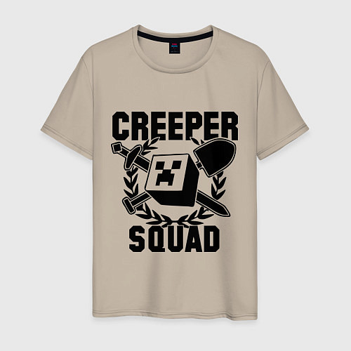 Мужская футболка Creeper Squad / Миндальный – фото 1