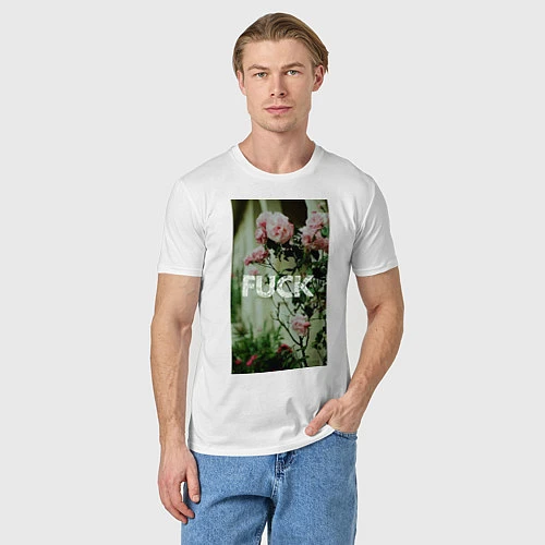 Мужская футболка Fuck / Белый – фото 3