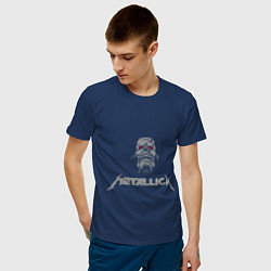 Футболка хлопковая мужская Metallica scool, цвет: тёмно-синий — фото 2