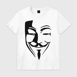 Футболка хлопковая мужская Vendetta Mask, цвет: белый