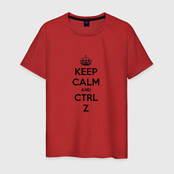 Футболка хлопковая мужская Keep Calm & Ctrl + Z, цвет: красный