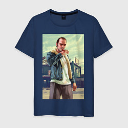 Футболка хлопковая мужская Trevor Philips, цвет: тёмно-синий