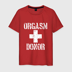 Футболка хлопковая мужская Orgasm + donor, цвет: красный