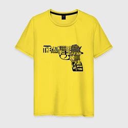 Футболка хлопковая мужская Pulp Fiction Gun, цвет: желтый