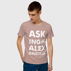 Футболка хлопковая мужская Asking Alexandria, цвет: пыльно-розовый — фото 2