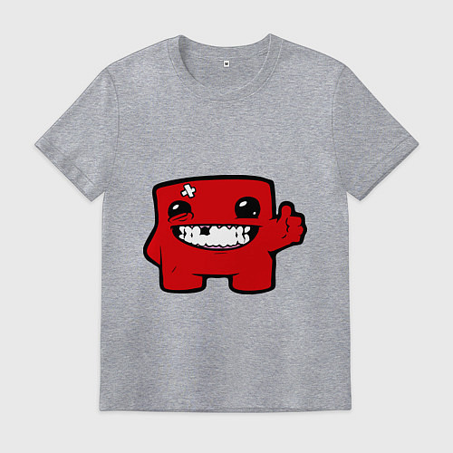 Мужская футболка Super Meat Boy / Меланж – фото 1