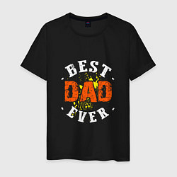 Футболка хлопковая мужская Best Dad Ever, цвет: черный