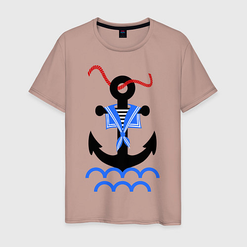 Мужская футболка Морской якорь / Пыльно-розовый – фото 1