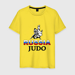 Футболка хлопковая мужская Russia judo, цвет: желтый
