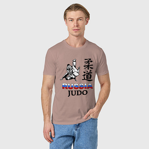 Мужская футболка Russia Judo / Пыльно-розовый – фото 3