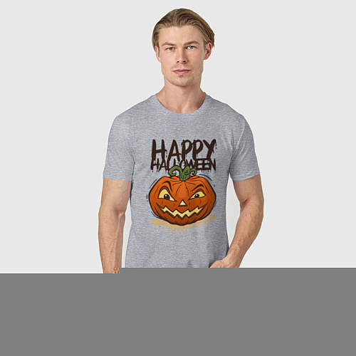 Мужская футболка Happy halloween / Меланж – фото 3