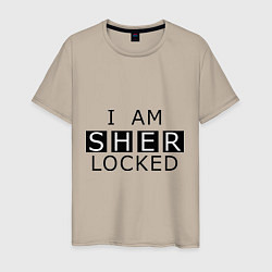 Футболка хлопковая мужская I am Sherlocked, цвет: миндальный