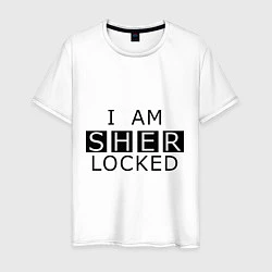 Футболка хлопковая мужская I am Sherlocked, цвет: белый