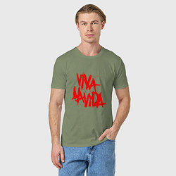 Футболка хлопковая мужская Viva La Vida, цвет: авокадо — фото 2