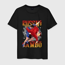 Футболка хлопковая мужская National Sambo, цвет: черный