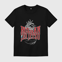 Футболка хлопковая мужская Russian Jiu Jitsu, цвет: черный