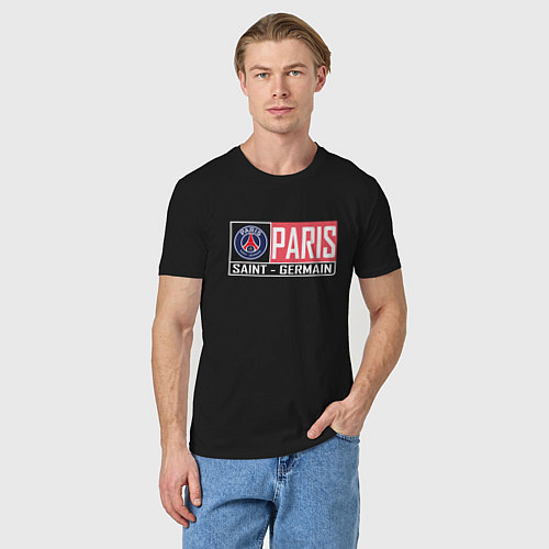 Мужская футболка Paris Saint-Germain - New collections / Черный – фото 3