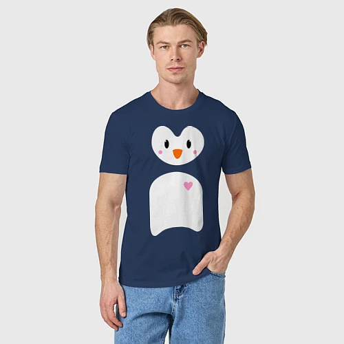 Мужская футболка Привет от пингвина / Тёмно-синий – фото 3