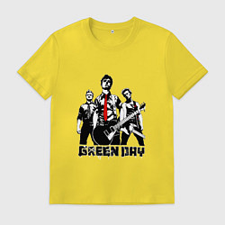 Футболка хлопковая мужская Группа Green Day, цвет: желтый