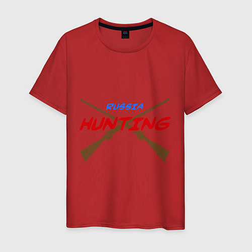 Мужская футболка Russia Hunting / Красный – фото 1