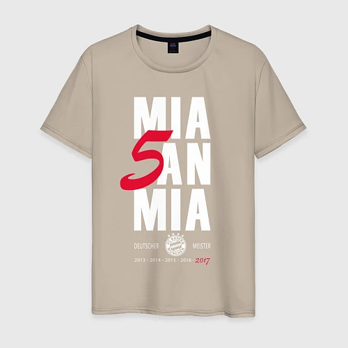 Мужская футболка Bayern FC: Mia San Mia / Миндальный – фото 1