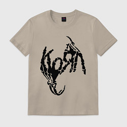 Футболка хлопковая мужская Korn bones, цвет: миндальный