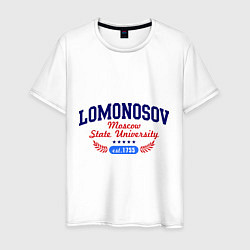 Футболка хлопковая мужская Lomonosov MSU, цвет: белый