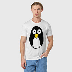 Футболка хлопковая мужская Милый пингвин, цвет: белый — фото 2