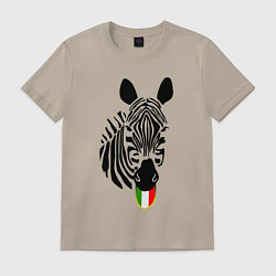 Футболка хлопковая мужская Juventus Zebra, цвет: миндальный