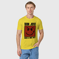 Футболка хлопковая мужская Bon Jovi: Have a nice day, цвет: желтый — фото 2