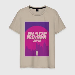 Футболка хлопковая мужская Blade Runner 2049: Purple, цвет: миндальный